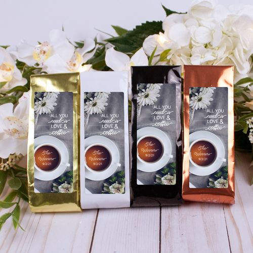Personalized Wedding Colombian Coffee - All You Need is Love & Coffee