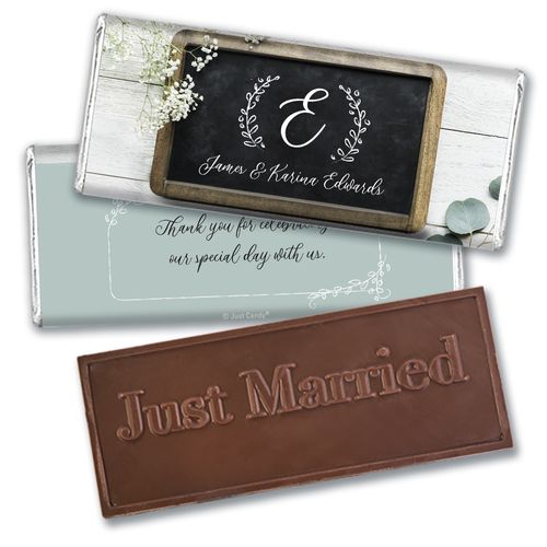 Personalized Chalkboard Lettering Wedding Embossed Chocolate Bars