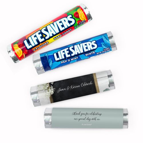 Personalized Wedding Chalkboard Lettering Lifesavers Rolls (20 Rolls)