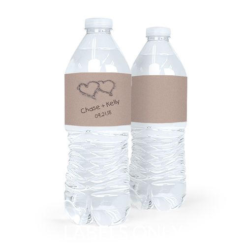 Personalized Ocean Sand Wedding Water Bottle Labels (5 Labels)