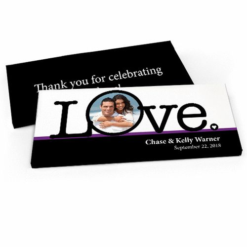 Deluxe Personalized Big Love Photo Cameo Wedding Candy Bar Favor Box