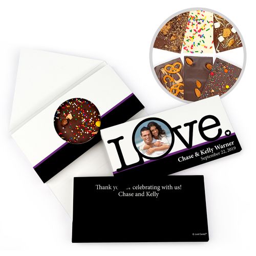 Personalized Big Love Photo Cameo Wedding Gourmet Infused Belgian Chocolate Bars (3.5oz)