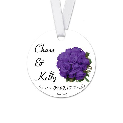 Personalized Wedding Bouquet Round Favor Gift Tags (20 Pack)