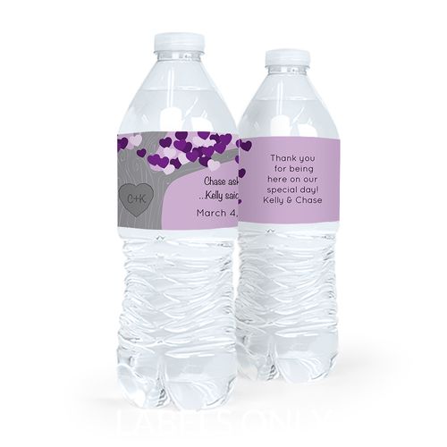 Personalized Wedding Tree of Love Water Bottle Sticker Labels (5 Labels)
