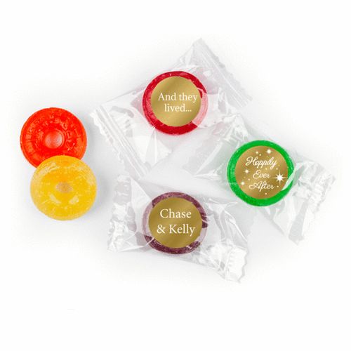 Personalized Life Savers 5 Flavor Hard Candy - Metallic Wedding Happily Ever After