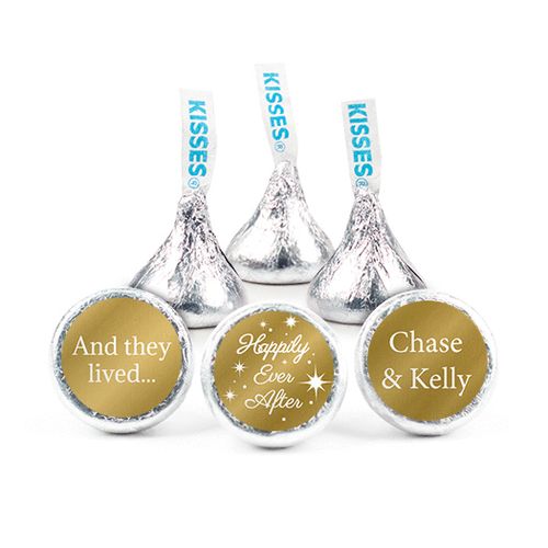 Personalized Hershey's Kisses - Metallic Wedding Happily Ever After