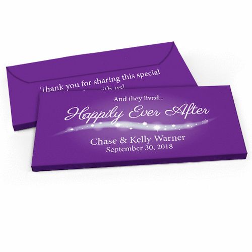 Deluxe Personalized "Happily Ever After" Wedding Candy Bar Favor Box