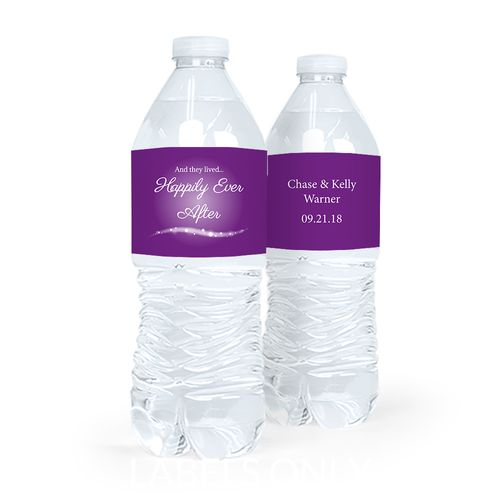 Personalized Happily Ever After Wedding Water Bottle Labels (5 Labels)