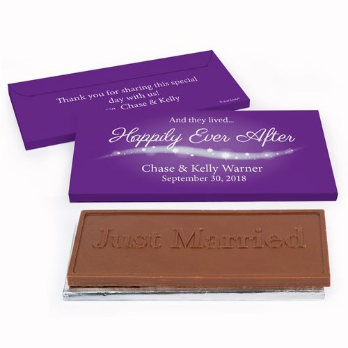 Deluxe Personalized "Happily Ever After" Wedding Chocolate Bar in Gift Box