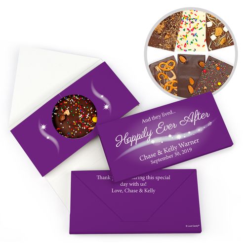 Personalized "Happily Ever After" Wedding Gourmet Infused Belgian Chocolate Bars (3.5oz)