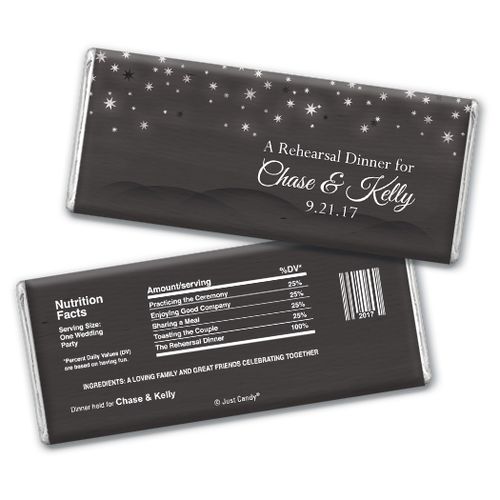 Starlit Evening Rehearsal Dinner Favor Personalized Hershey's Bar Assembled