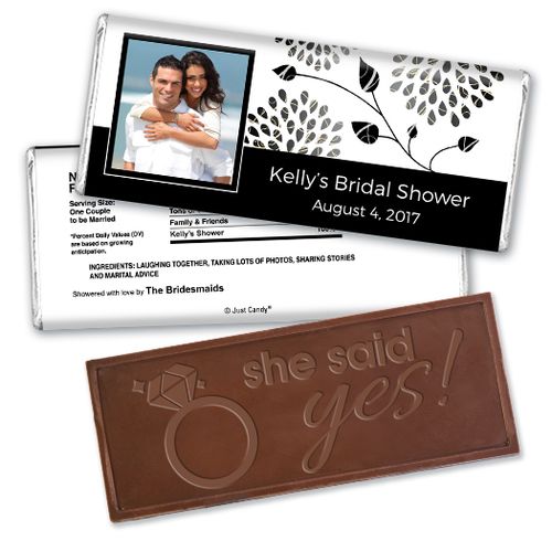 Budding Bride Bridal Shower Favors Personalized Embossed Bar Assembled