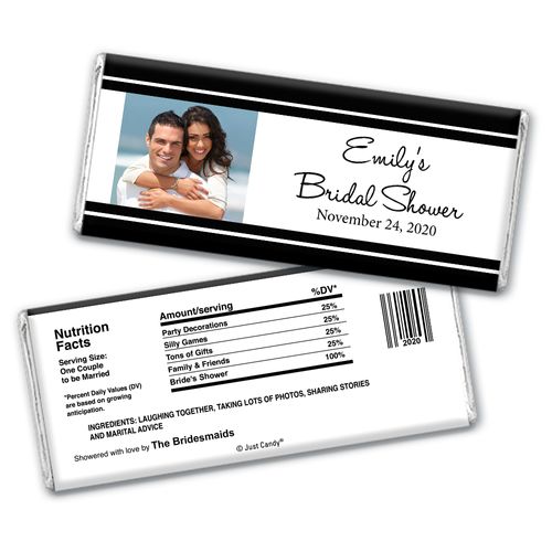 Simple Bridal Shower Party Favors Personalized Candy Bar - Wrapper Only