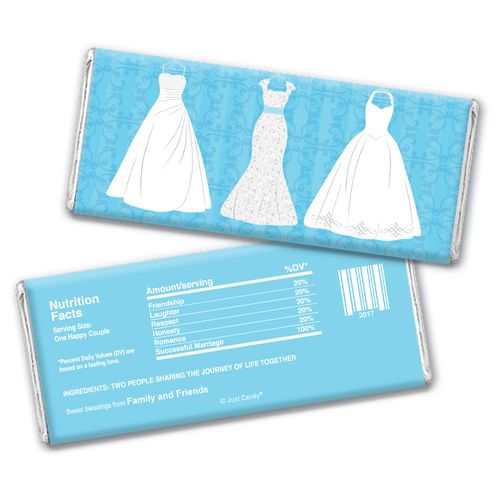 Bridal Shower Favor Personalized Chocolate Bar Wedding Dresses
