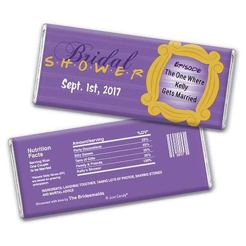 Bridal Shower Favor Personalized Chocolate Bar Friends TV Show