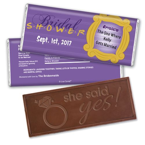 The One Where Bridal Shower Favors Personalized Embossed Bar Assembled