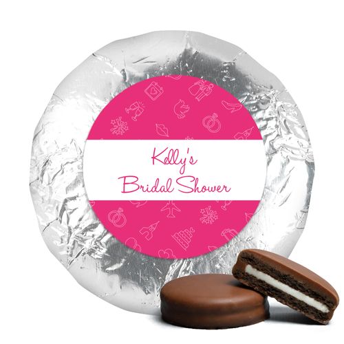Bridal Shower Favors Pink Wedding Symbols Milk Chocolate Covered Oreo Cookies