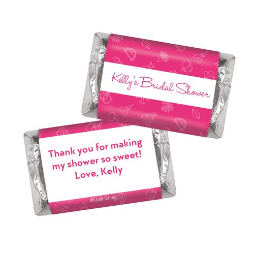 Bridal Shower Favors Personalized Pink Wedding Symbols Hershey's Miniatures