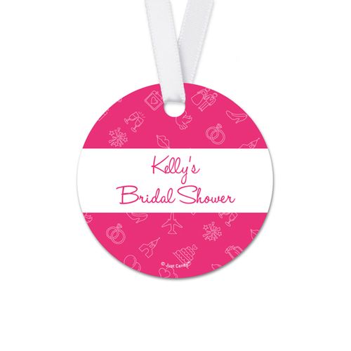 Personalized Patterns Bridal Shower Round Favor Gift Tags (20 Pack)