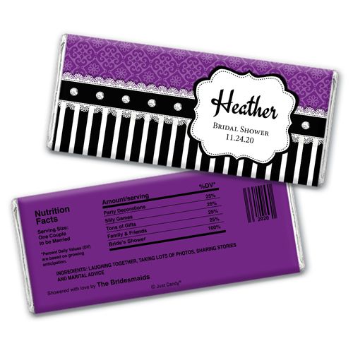 Glamour Bride Bridal Shower Favors Personalized Candy Bar - Wrapper Only