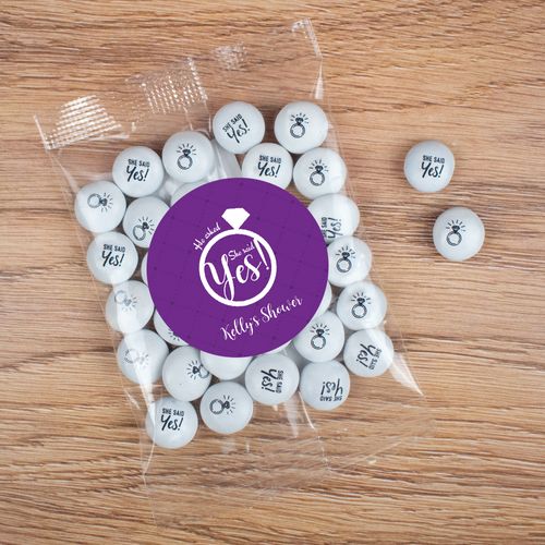 Personalized Bridal Shower Candy Bag with JC Chocolate Minis - She Said Yes