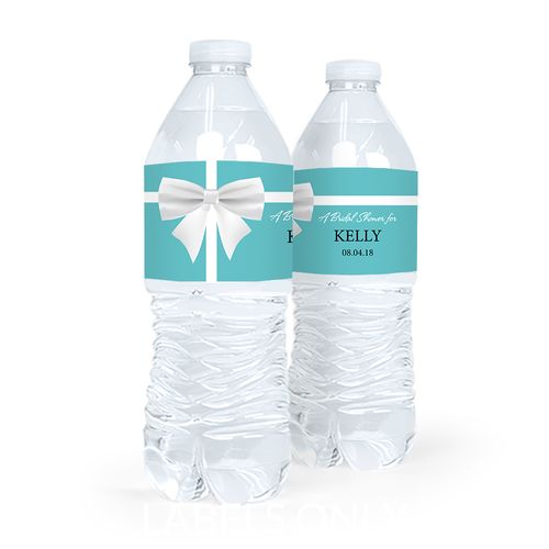 Personalized Bow Bridal Shower Water Bottle Labels (5 Labels)