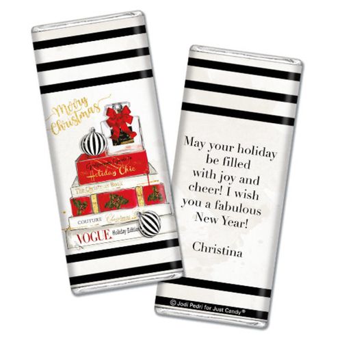 Personalized Chocolate Bar & Wrapper - Christmas Holiday Chic