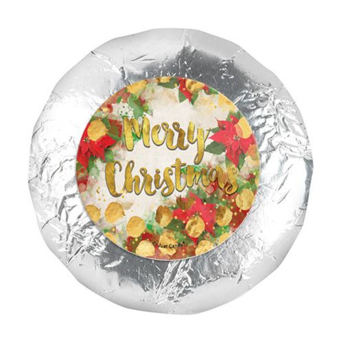 Personalized 1.25" Stickers - Christmas Holly (48 Stickers)