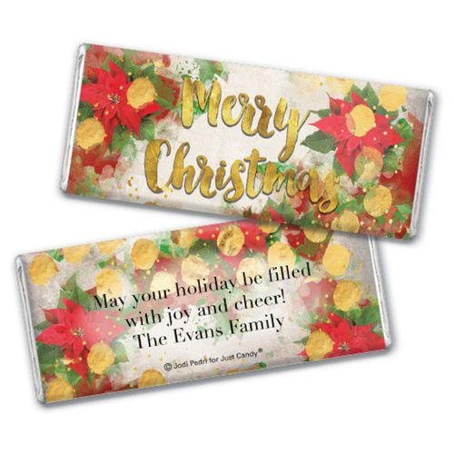 Personalized Chocolate Bar & Wrapper - Christmas Holly