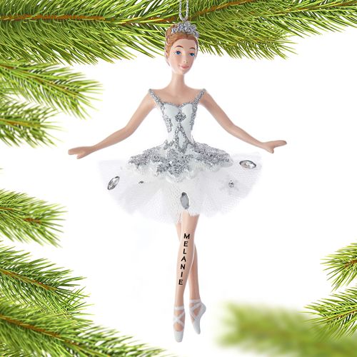 Personalized Snow Queen Ballerina Christmas Ornament