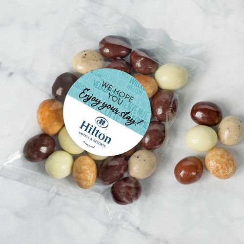 Personalized Promotional Candy Bag with New York Espresso Beans - Enjoy Your Stay