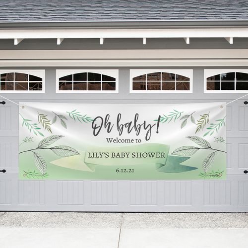 Personalized Baby Shower Garage Banner - Oh Baby