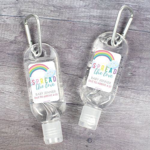 Personalized Baby Shower Spread The Love Hand Sanitizer with Carabiner - 1 fl. Oz.