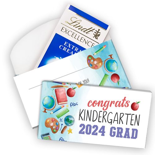 Deluxe Personalized Graduation Kindergarten Grad Lindt Chocolate Bar in Gift Box (3.5oz)