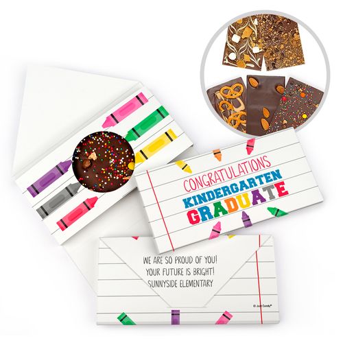 Personalized Crayon Grad Graduation Gourmet Infused Belgian Chocolate Bars (3.5oz)