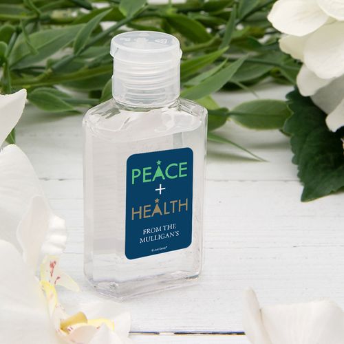 Personalized Hand Sanitizer 2 fl. oz bottle - Peace and Health in the New Year