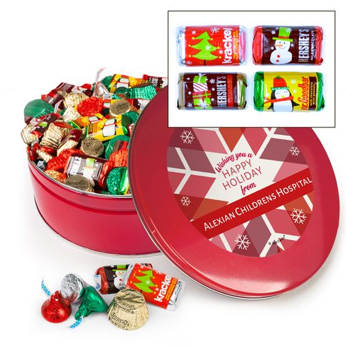 Red Snowflake 1.5 lb Hershey's Holiday Mix Tin
