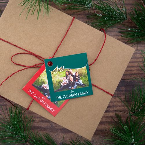 Personalized Joy Photo Gift Tags (24 Pack)