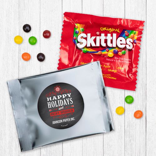 Personalized Happy Holidays Chalkboard - Skittles