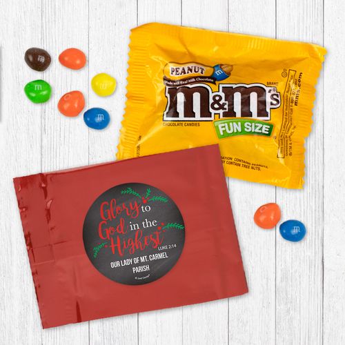 Personalized Christmas Glory to God in the Highest - Peanut M&Ms