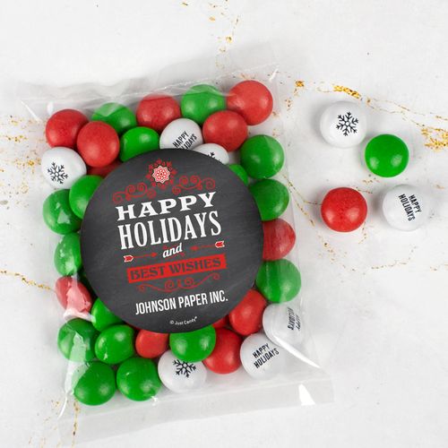 Personalized Christmas Candy Bag with JC Chocolate Minis - Happy Holidays Chalkboard