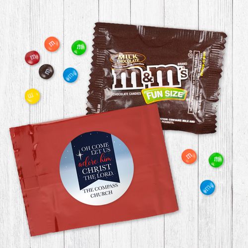 Personalized Christmas Oh Come Lets Adore Him - Milk Chocolate M&Ms