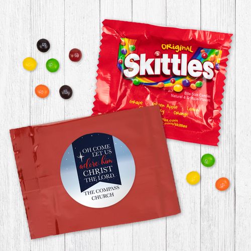 Personalized Christmas Oh Come Lets Adore Him - Skittles