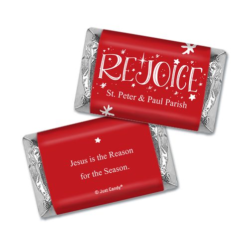 Personalized Christmas Rejoice Hershey's Miniatures Wrappers