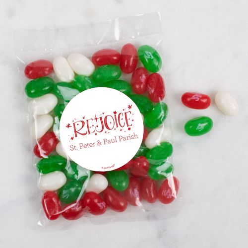 Personalized Christmas Candy Bag with Jelly Belly Jelly Beans - Rejoice