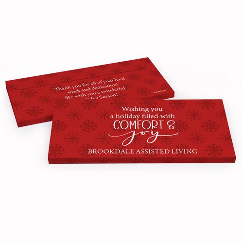 Deluxe Personalized Christmas Comfort and Joy Chocolate Bar in Gift Box