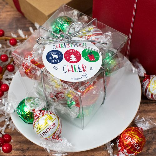 Christmas Lindor Truffles by Lindt Cube Gift - Christmas Cheer