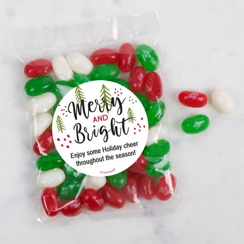 Personalized Christmas Candy Bag with Jelly Belly Jelly Beans - Merry and Bright
