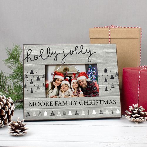 Personalized Picture Frame - Christmas Holly Jolly