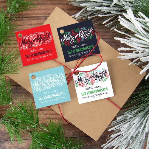 Personalized Merry & Bright Gift Tags (24 Pack)